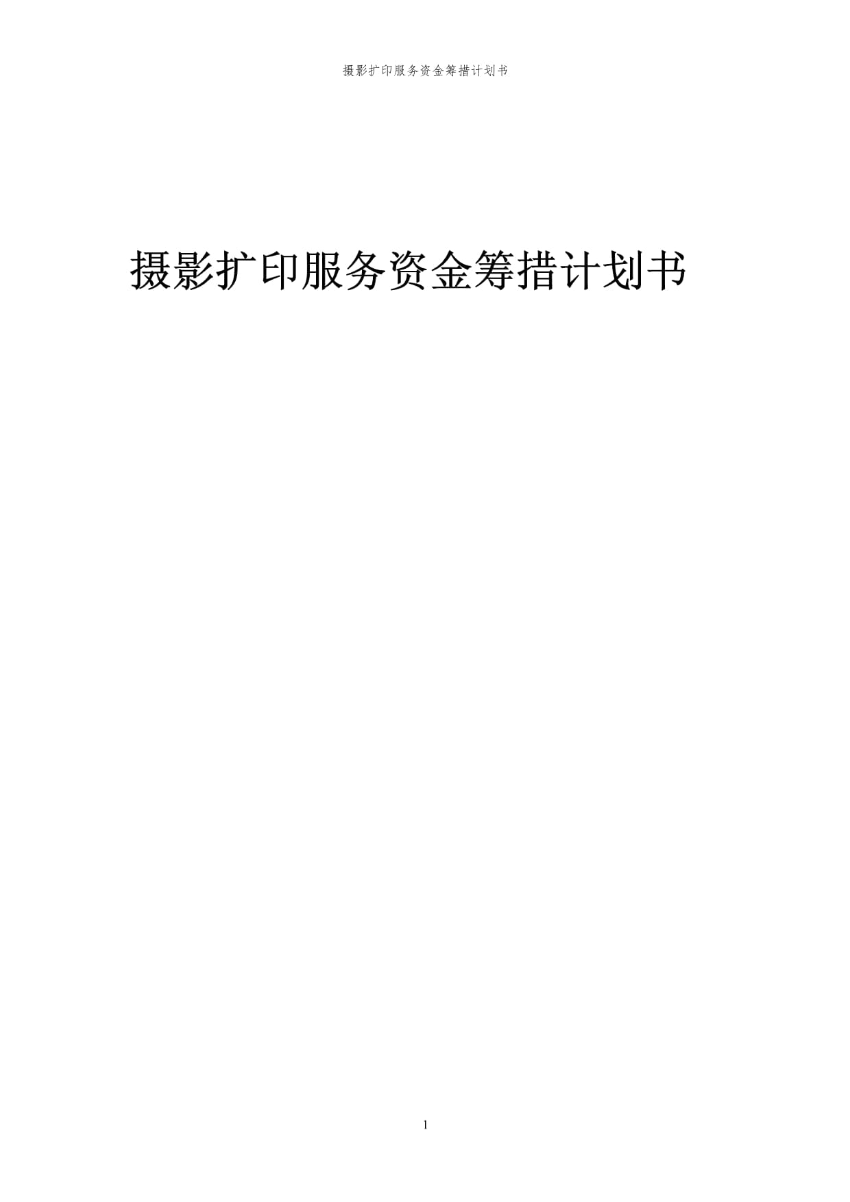 2024年摄影扩印服务项目资金筹措计划书代可行性研究报告